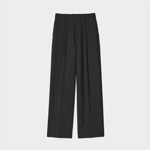 Black Uniqlo Women's Wide Pleated Pants